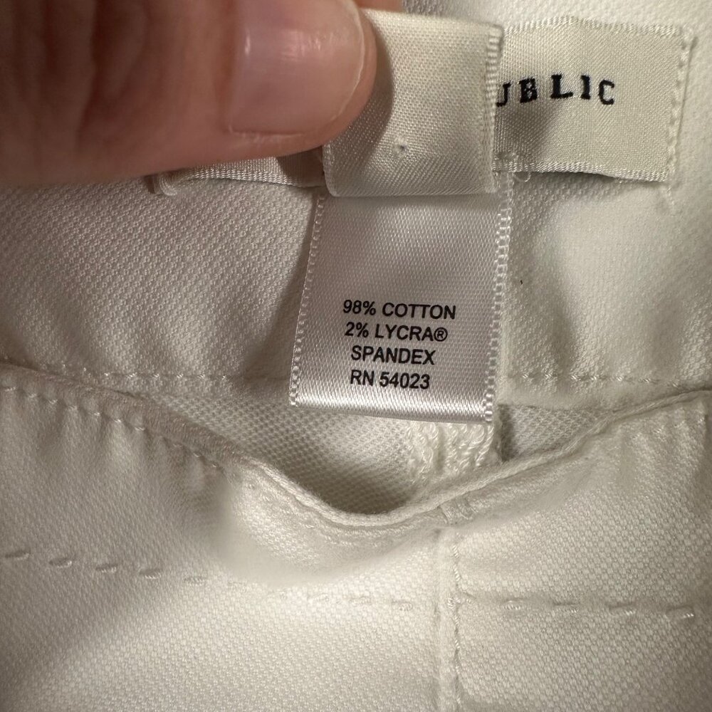 Banana Republic Womens 6 Martin Fit White Wide Leg Pants Buttons *Stains - Picture 8 of 16